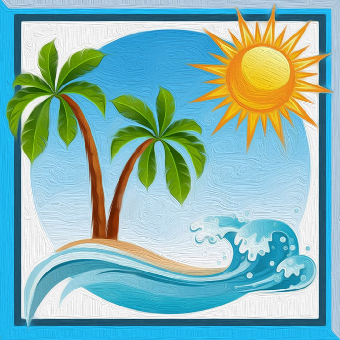 Diamond Painting Kit - DESERT ISLAND 20_20 CM AZ-1487