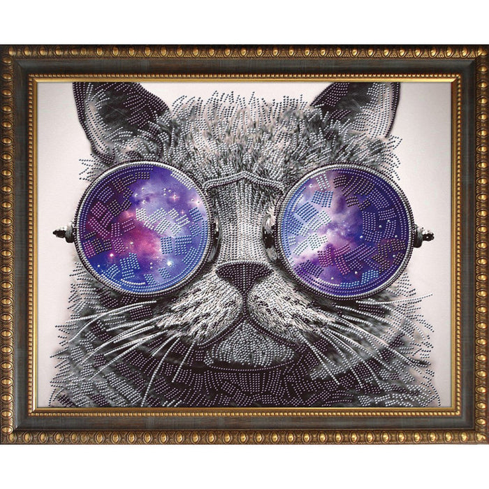 Diamond Painting Kit - CAT WITH GLASSES 40_50 CM AZ-3003