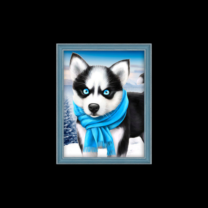 Diamond Painting Kit - "BLUE EYE HUSKY" 15_20 CM AM1540