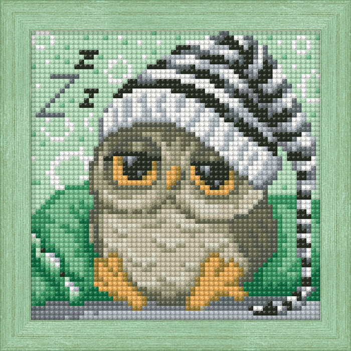 Diamond Painting Kit - "SLEEPY OWLET " 15*15 CM AM1572