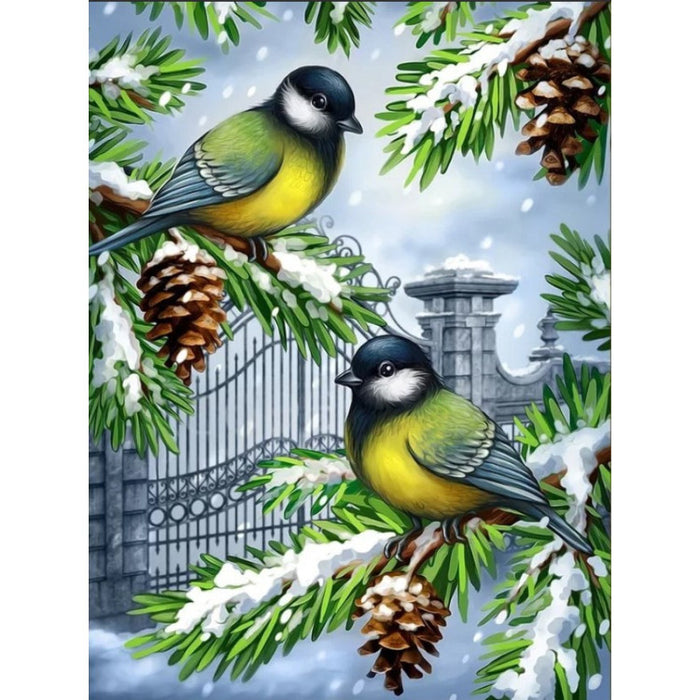Diamond Painting Kit - BLUEBIRDS IN WINTER 30*40 CM AM1892