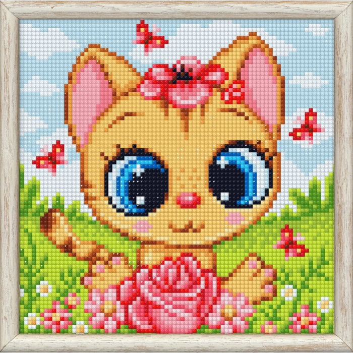 Diamond Painting Kit - "CAT IN FLOWERS" 20*20 CM AM1946