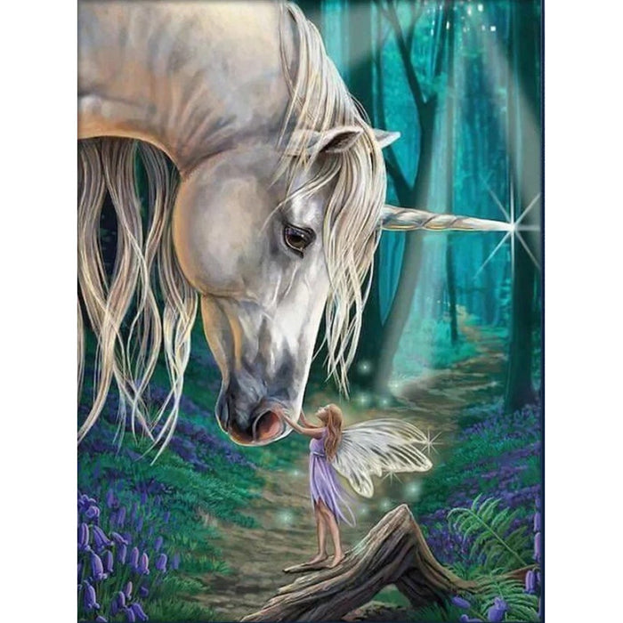 Diamond Painting Kit - UNICORN AND FAIRY 30*40 CM AM1962