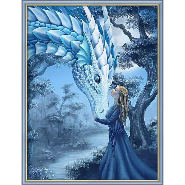 Diamond Painting Kit - THE GIRL AND THE DRAGON 30*40 CM AM1971