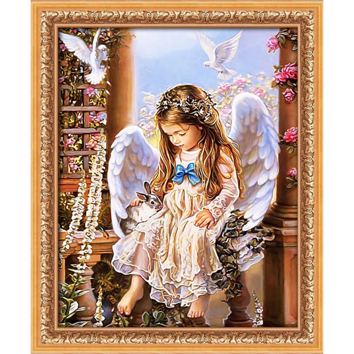 Diamond Painting Kit - "ANGEL WITH A RABBIT" 40*50 CM AM4027