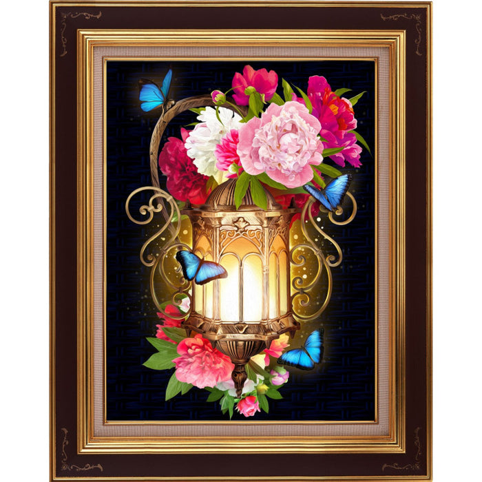 Diamond Painting Kit - LANTERN AND PEONIES 30X40 CM AZ-1720