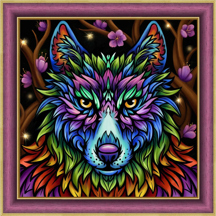 Diamond Painting Kit - RAINBOW WOLF 30X30 CM AZ-1754