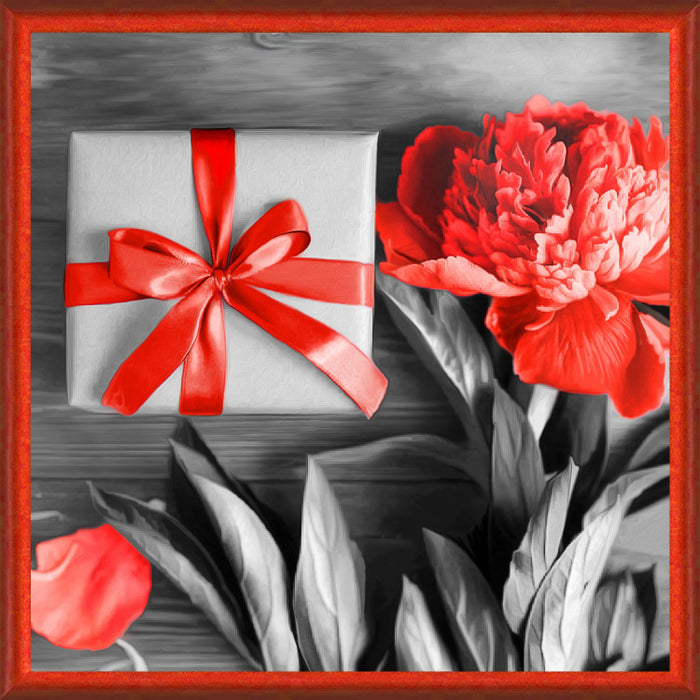 Diamond Painting Kit - GIFT WITH PEONY 25X25 CM AZ-1774