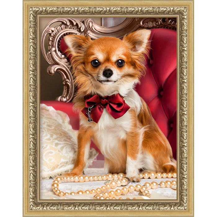 Diamond Painting Kit - CHIHUAHUA WITH BOW TIE 30X40 CM AZ-1779