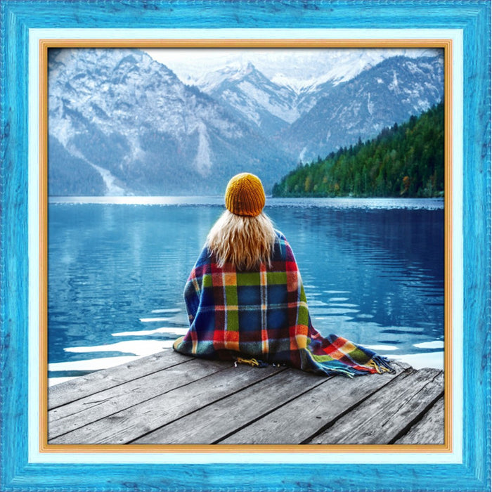Diamond Painting Kit - GIRL AT THE LAKE 40X40 CM AZ-1794