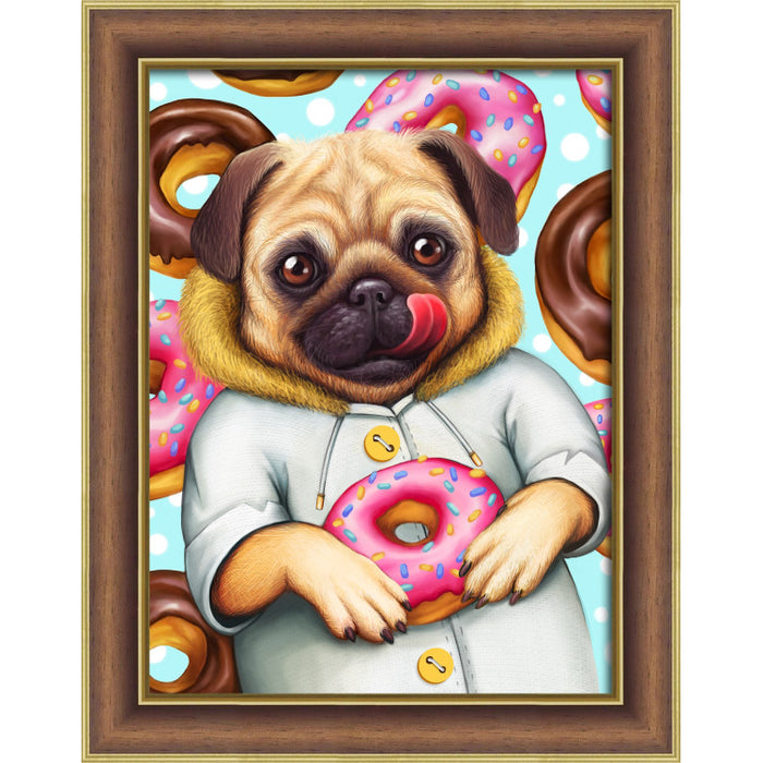 Diamond Painting Kit - PUG AND DOUGHNUTS 30X40 CM AZ-1802