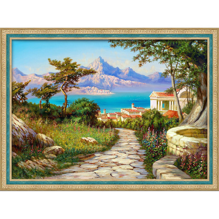 Diamond Painting Kit - TOWN AT THE SEA 70X50 CM AZ-1816
