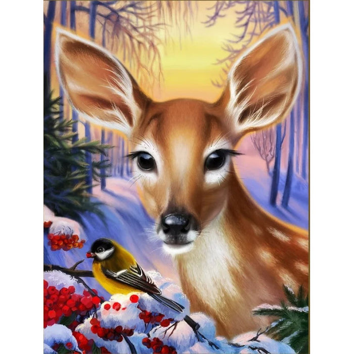 Diamond Painting Kit - FAWN AND TITMOUSE 30*40 CM AZ-1894