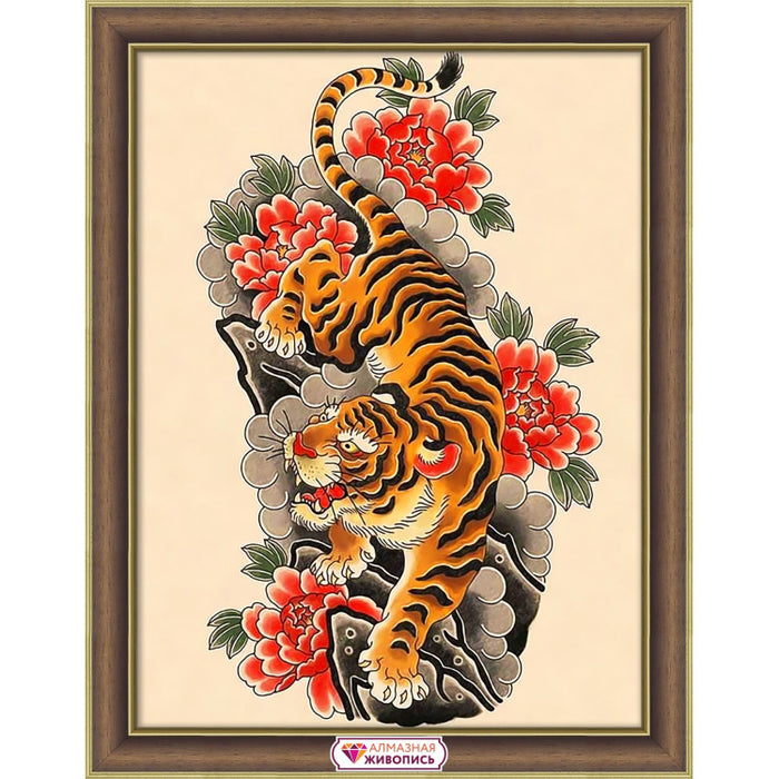 Diamond Painting Kit - TIGER ON PARCHMENT 30*40 CM AZ-4143