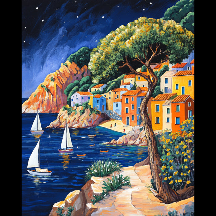 DIAMOND PAINTING KIT WITH SUBFRAME "BLUE LAGOON" 30X40 CM VA855