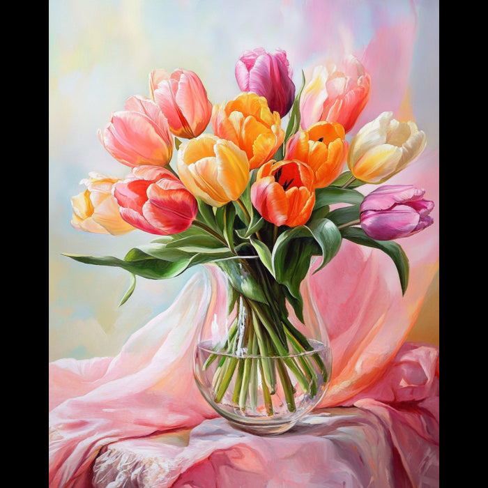 DIAMOND PAINTING KIT WITH SUBFRAME "TULIPS" 30X40 CM VA859