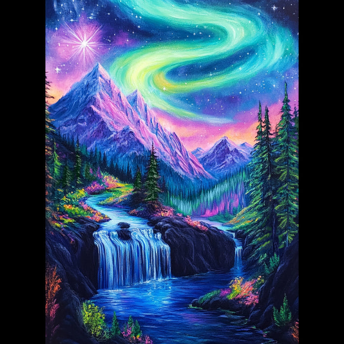 DIAMOND PAINTING KIT WITH SUBFRAME "NORTHERN LIGHTS" 30X40 CM VA864