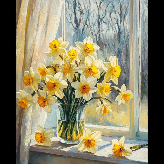 DIAMOND PAINTING KIT WITH SUBFRAME "DAFFODILS" 30X40 CM VA865