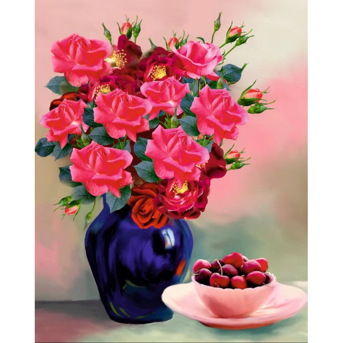 DIAMOND PAINTING WITH SUBFRAME "SCARLET BOUQUET" 40*50 CM DP017