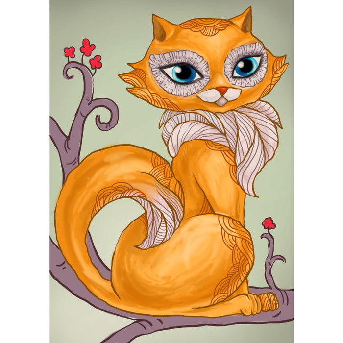 Diamond Painting Kit - WISE KITTY 27 _ 38 CM WD203