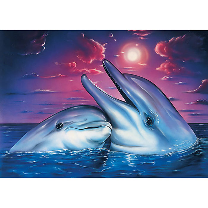 Diamond Painting Kit - DOLPHINS 38 _ 27 CM WD223