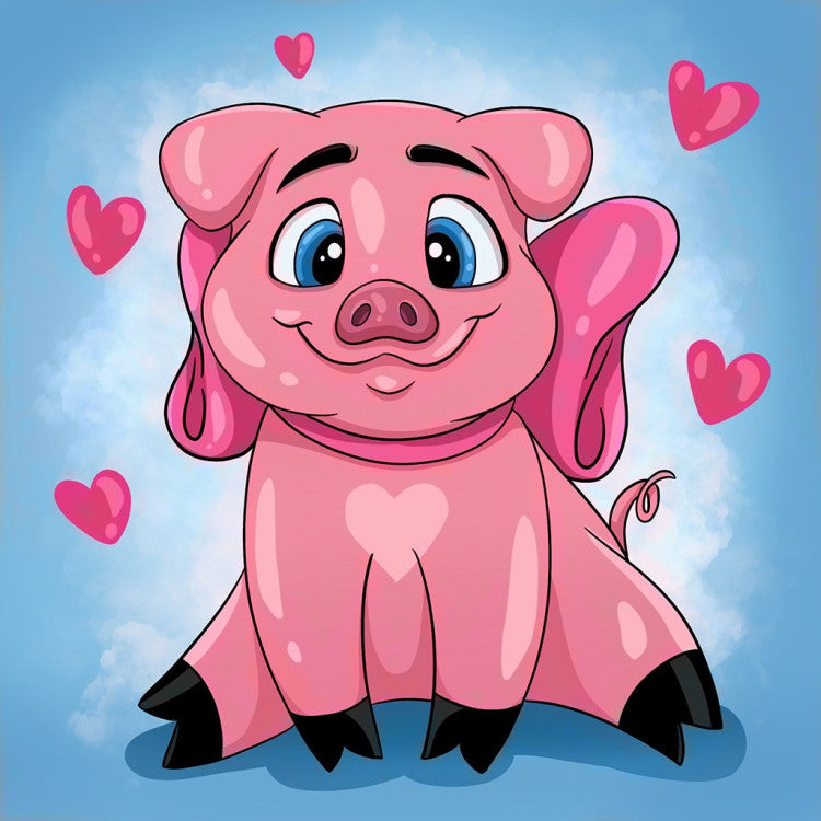 Diamond Painting Kit - PIGGY IN LOVE 20*20 CM WD2296