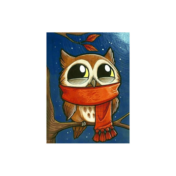 Diamond Painting Kit - OWLET WITH SCARF 15*20 CM WD2363