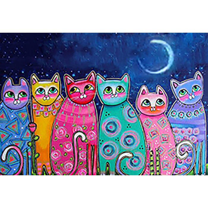 Diamond Painting Kit - COLOURFUL CATS 70*48 CM WD2390