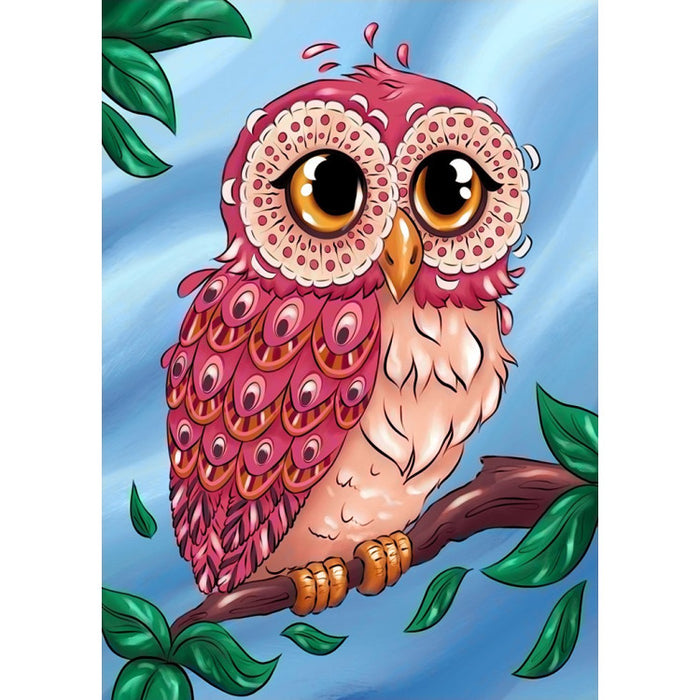 Diamond Painting Kit - COLOURFUL OWL 27*38 CM WD2491