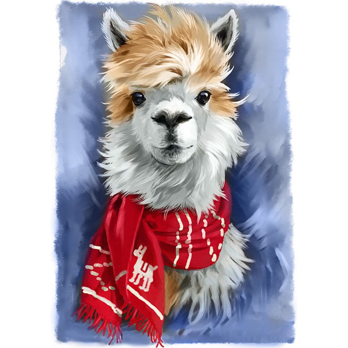 Diamond Painting Kit - LAMA WITH SCARF 27*38 CM WD2512