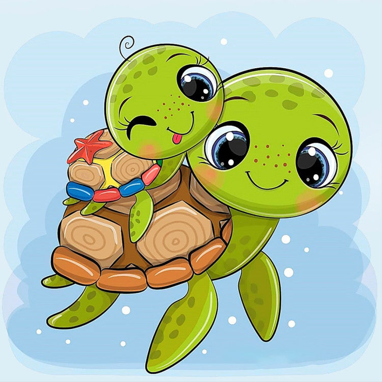 Diamond Painting Kit - LITTLE TURTLES 20*20 CM WD2527