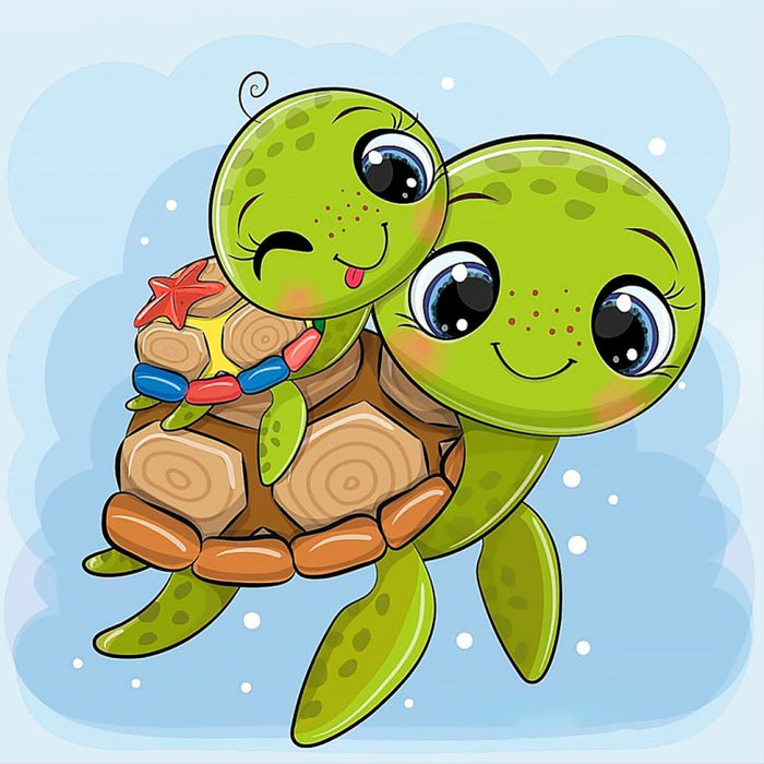 Diamond Painting Kit - LITTLE TURTLES 20*20 CM WD2527