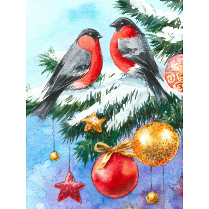 Diamond Painting Kit - BULLFINCHES AND CHRISTMAS TREE 30*40 WD3040