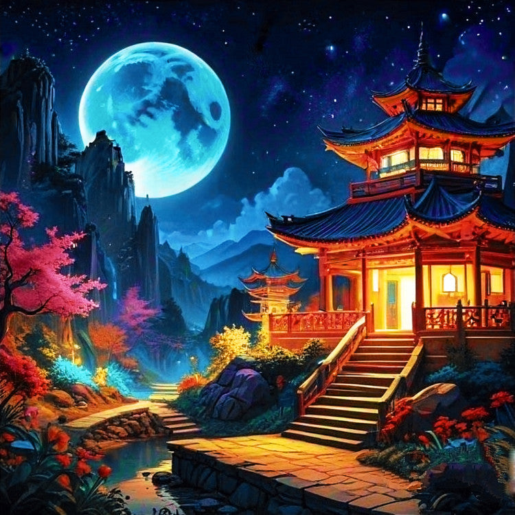 Diamond Painting Kit - "ASIAN LANDSCAPE" 30X30 CM WD3210