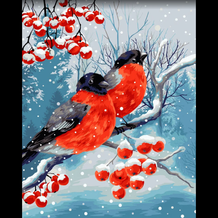 DIAMOND PAINTING WITH SUBFRAME 40X50 CM BULLFINCHES DP409
