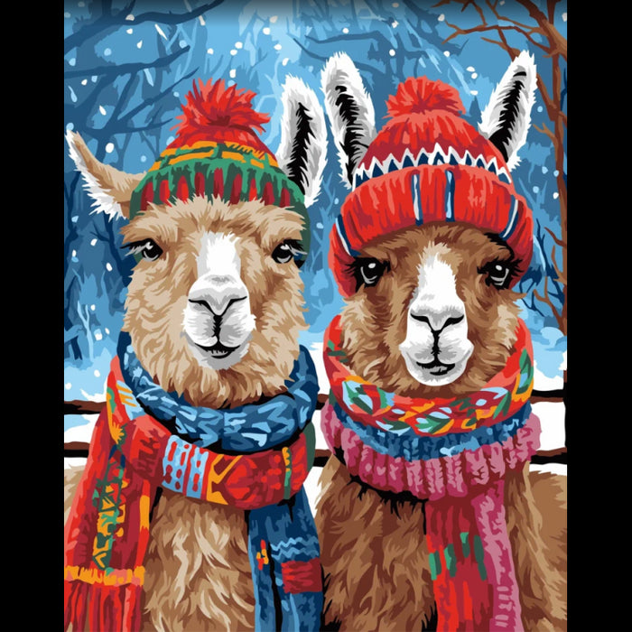 DIAMOND PAINTING WITH SUBFRAME 40X50 CM LAMAS DP407