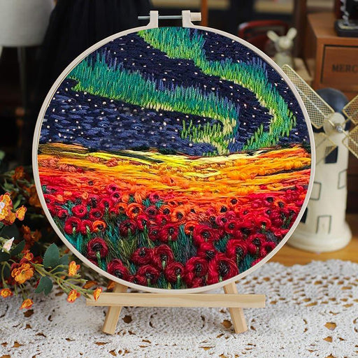 DIY Embroidery Kit, Long Stitch Kit HobbyJobby - Aurora borealis HobbyJobby Long Stitch Kit - HobbyJobby