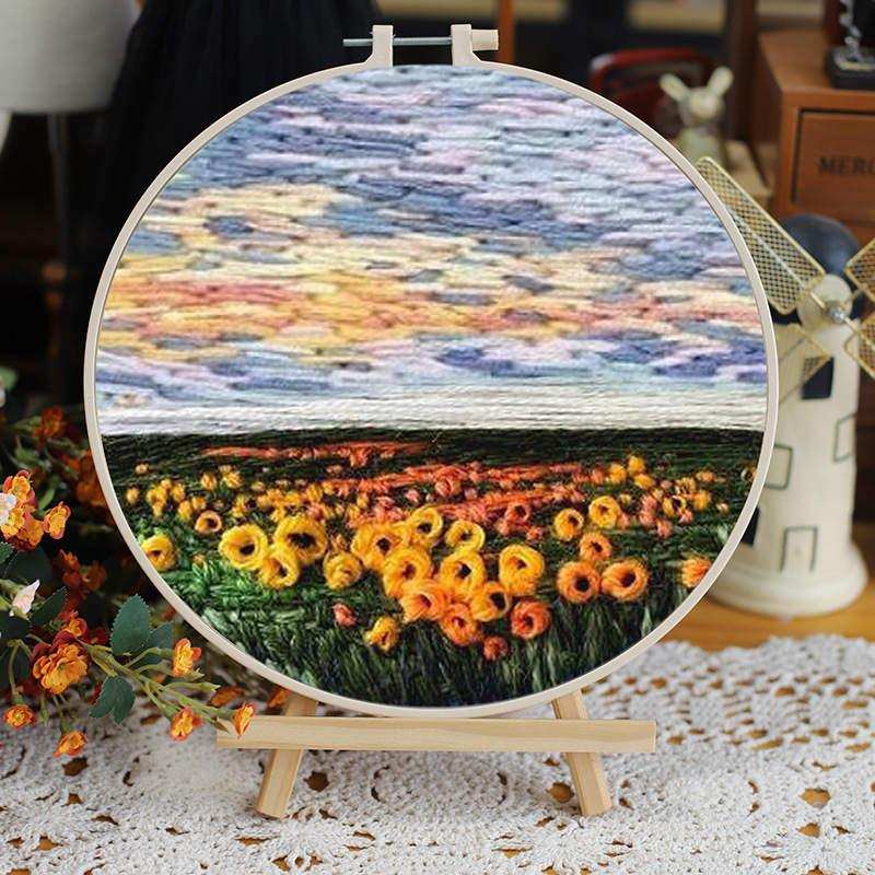 DIY Embroidery Kit, Long Stitch Kit HobbyJobby - Spring sunrise HobbyJobby Long Stitch Kit - HobbyJobby