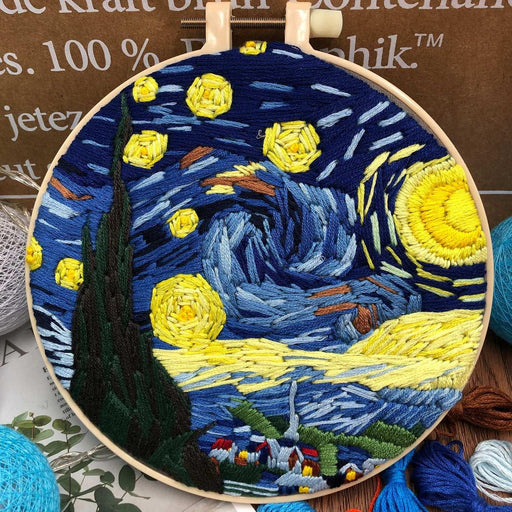 DIY Embroidery Kit, Long Stitch Kit HobbyJobby - The Starry Night HobbyJobby Long Stitch Kit - HobbyJobby