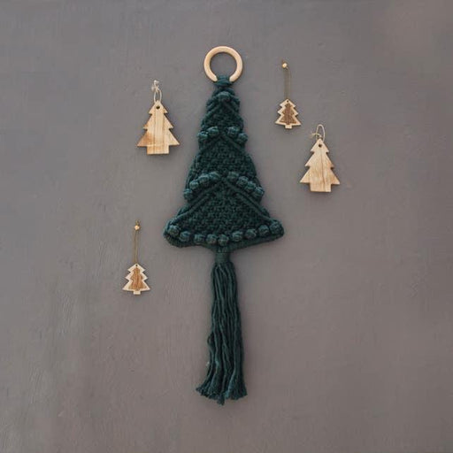 DIY Macramé Kit Christmas Tree Wall Hanger Pine Crochet Kits - HobbyJobby