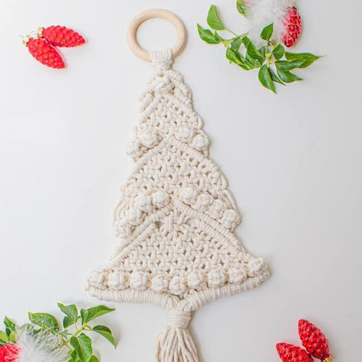DIY Macramé Kit Wall Hanger Christmas Tree Crochet Kits - HobbyJobby
