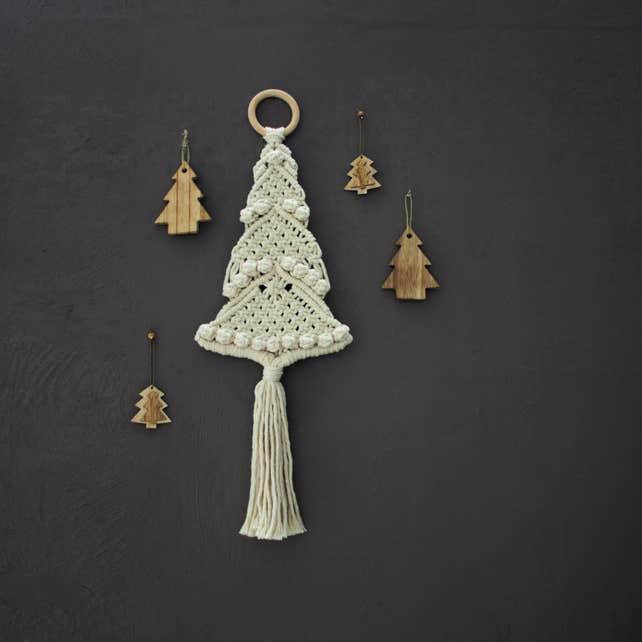 DIY Macramé Kit Wall Hanger Christmas Tree Crochet Kits - HobbyJobby