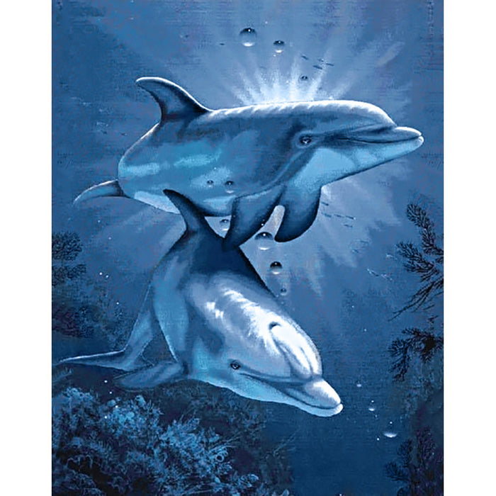 Diamond Painting Kit - DOLPHINS' DATING 38 _ 48 CM WD222