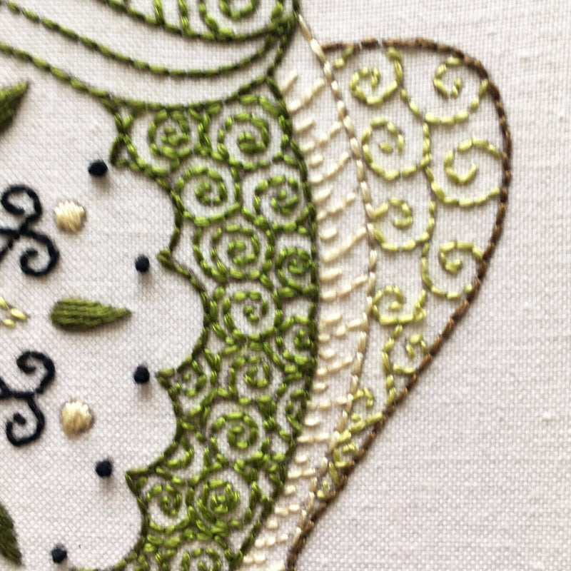 Stickset Frosch: Set in Schachtel mit Stickrahmen