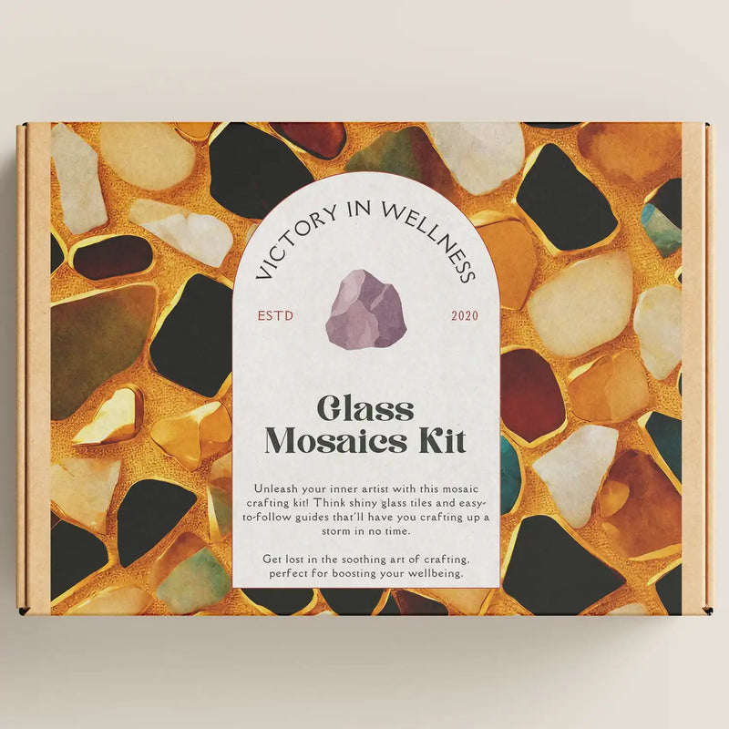Mosaics, Craft Kit with Glass Tiles & Instructions