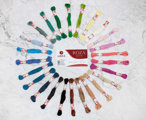 Embroidery Thread Rosa - 25/50 Color Pack - 8m Skeins Stranded Cotton - HobbyJobby