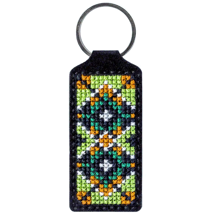Key Chain Needlecraft Kit - Cross Stitch Kit on Leather Wonderland Crafts Key-Chain Kit - HobbyJobby