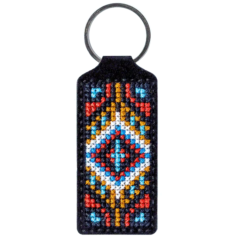 Key Chain Needlecraft Kit - Cross Stitch Kit on Leather Wonderland Crafts Key-Chain Kit - HobbyJobby