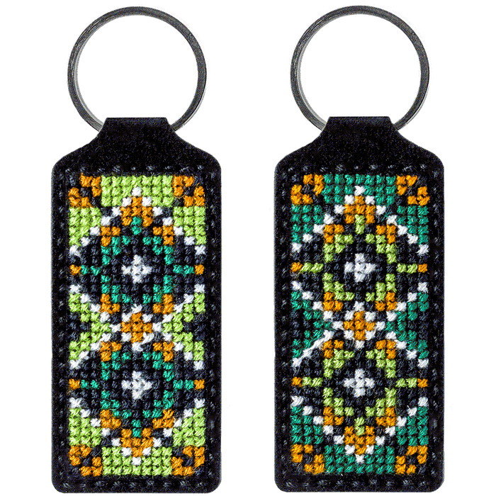 Key Chain Needlecraft Kit - Cross Stitch Kit on Leather Wonderland Crafts Key-Chain Kit - HobbyJobby