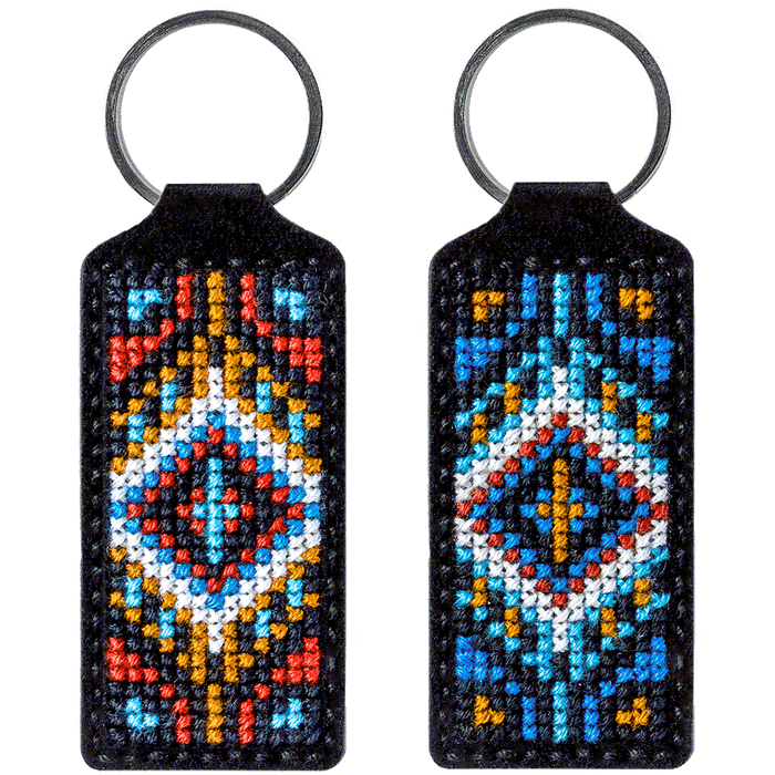 Key Chain Needlecraft Kit - Cross Stitch Kit on Leather Wonderland Crafts Key-Chain Kit - HobbyJobby